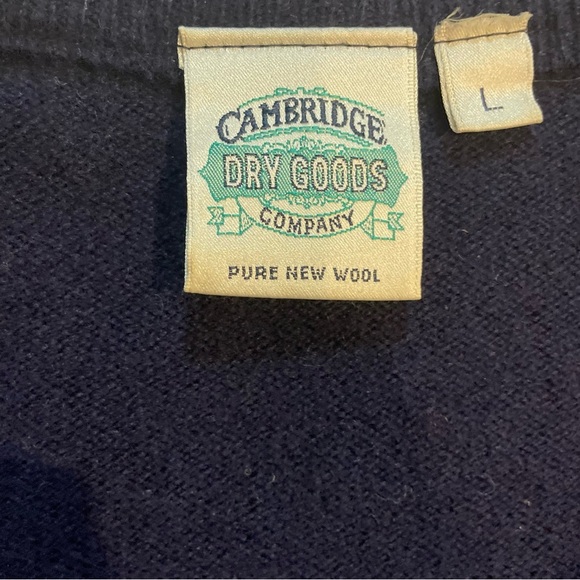 Cambridge Dry Goods 100% Pure New Wool Argyle Diamond Pattern Men’s Large V-Neck - Picture 4 of 6